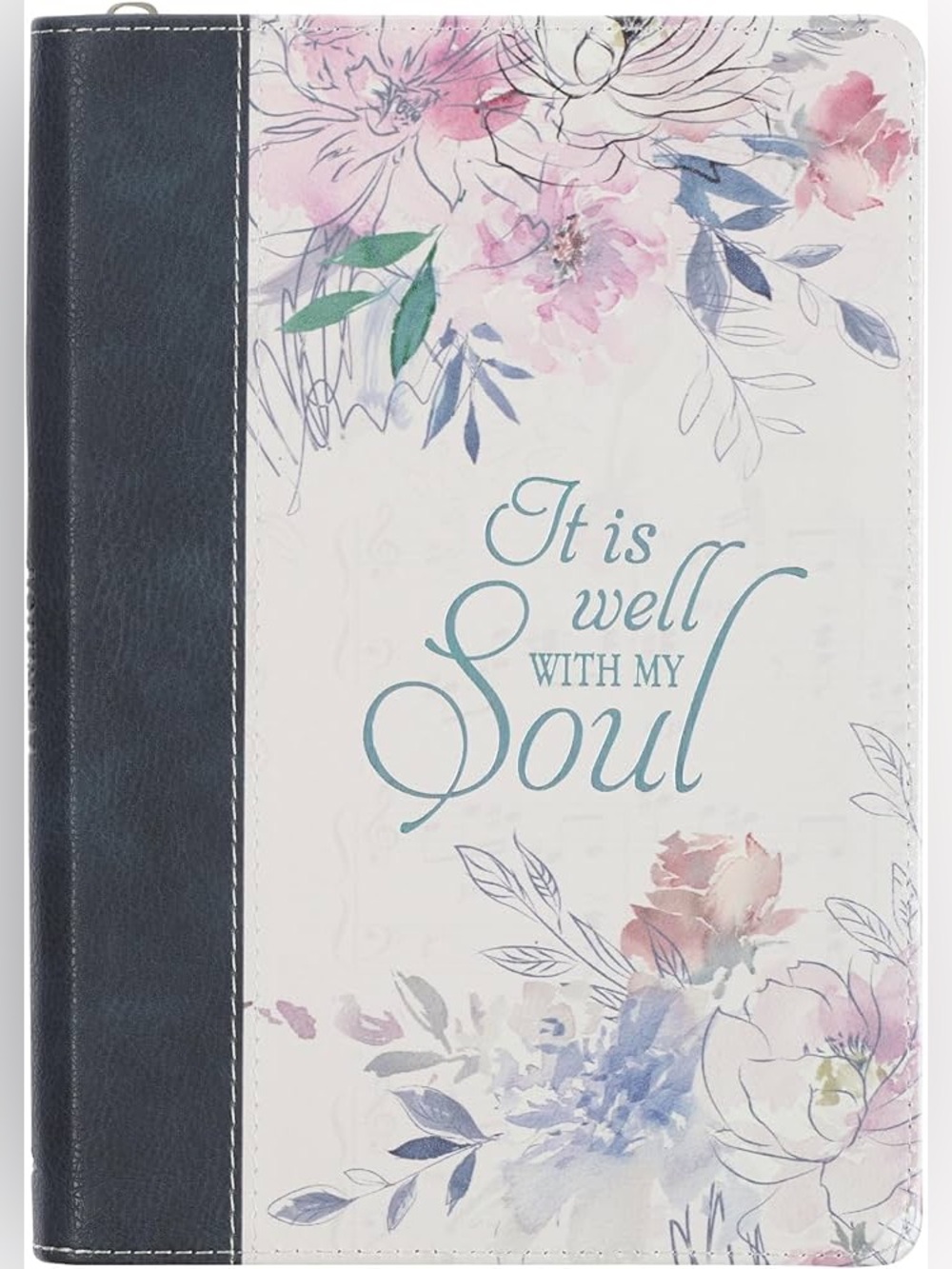 Faux Leather Journal It Is Well With My Soul Lined Pages w/Scripture NWT